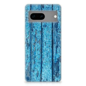 Google Pixel 7 Bumper Hoesje Wood Blue