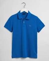 Gant Heren Poloshirt Rugger Royal Blauw Piqué Slim Fit
