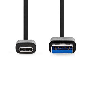 USB-Kabel | USB 3.2 Gen 1 | USB-A Male | USB-C© Male | 5 Gbps | Vernikkeld | 1.00 m | Rond | PVC |