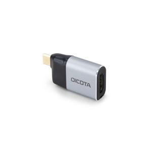 Dicota D32047 USB-C / HDMI Adapter [1x USB-C stekker - 1x HDMI-bus] Zilver 4K UHD, Met laadbus