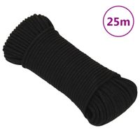 Werktouw 5 mm 25 m polyester zwart - thumbnail