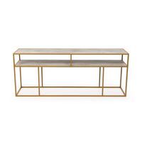 STALUX Side-table Teun 200cm - goud / beton