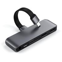 SATECHI USB-C Mobiel Pro SD Adapter Met USB-C PD Opladen, 4K HDMI, USB 3.0, Micro/SD Kaartlezers & 3.5mm Koptelefoon Aansluiting - M2/ M1 iPad Pro, M1 iPad Air, iPad Mini En Meer