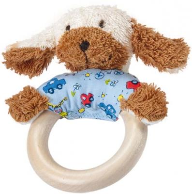 Käthe Kruse houten grijpring hondje 15 cm blauw