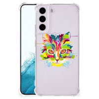 Samsung Galaxy S22 Stevig Bumper Hoesje Cat Color - thumbnail