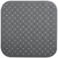 MSV Douche/bad anti-slip mat badkamer - rubber - grijs - 54 x 54 cm - thumbnail