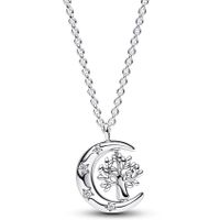 Pandora 392992C01 Ketting Moon-Spinning Tree of Life zilver-zirconia wit 50 cm