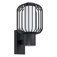 EGLO Buitenwandlamp Ravello, 1-vlammige buitenlamp modern, wandlamp van verzinkt staal in zwart en kunststof in wit, buitenlamp met E27-fitting, IP44