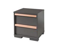 Vipack - Nachtkastje London - 48x48x40cm - Antraciet - Modern - Melamine - Zwart - 2 jaar - Grijs - 40-59cm - 40-59cm - 40-59cm - Zelfbouwpakket - Blokpoot - Zonder verlichting - Met opbergruimte - Handgreep - Met lades - Zonder deuren - Zonder spiegel - Nachtkastjes - Niet verstelbaar - London