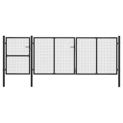 vidaXL Poort 400x125 cm staal antraciet