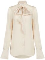 Nina Ricci blouse en satin à col lavallière - Tons neutres