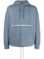 Emporio Armani hoodie à logo brodé - Bleu