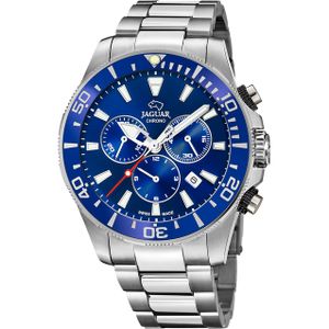 Jaguar J861/2 Horloge Men's Blue Executive Chronograaf staal zilverkleurig-blauw 20ATM 43,5 mm