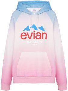 Balmain x Evian hoodie oversize à effet dégradé - Rose