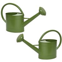 Set van 2x stuks groene zinken tuinbewatering/kamerplanten gieters 5 liter