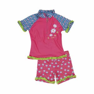 Playshoes tweedelige zwemsuit Bloemen Roze Maat