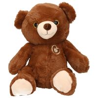 Pluche speelgoed knuffeldier Teddybeer donkerbruin van 28 cm   -