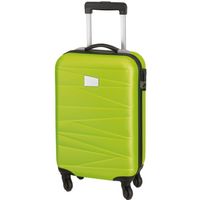 Cabine handbagage reis trolley koffer - met zwenkwielen - 55 x 35 x 20 cm - limegroen - thumbnail