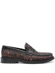 Moschino mocassins à logo en jacquard - Marron