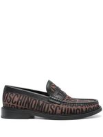 Moschino mocassins à logo en jacquard - Marron - thumbnail