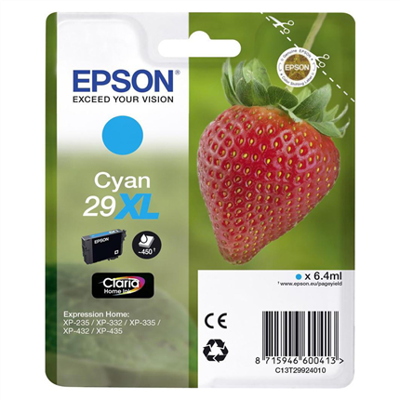 Epson Strawberry Singlepack Cyan 29XL Claria Home Ink Epson Strawberry Singlepack Cyan 29XL Claria Home Ink