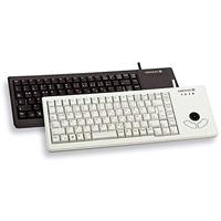CHERRY XS Trackball-toetsenbord, internationale indeling, QWERTY-toetsenbord, bedraad toetsenbord, mechanisch toetsenbord, ML-mechanica, optische trackball met twee muisknoppen, lichtgrijs