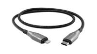 Cygnett Gepantserde Lightning naar USB-C snellaadkabel 30W (1m, zwart)