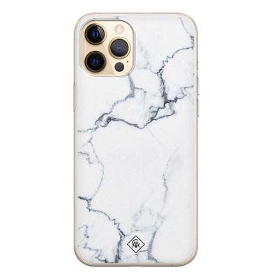 iPhone 12 Pro siliconen hoesje - Marmer grijs iPhone 12 Pro siliconen hoesje - Marmer grijs