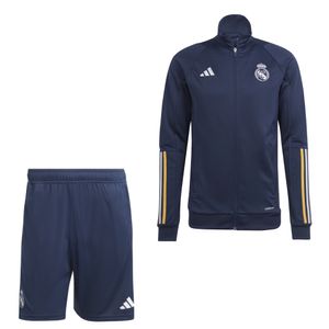 adidas Real Madrid Trainingsset 1/4-Zip 2023-2024 Donkerblauw Wit Goud