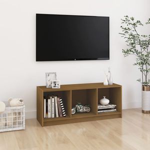 Tv-meubel 104x33x41 cm massief grenenhout honingbruin