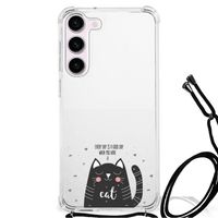 Samsung Galaxy S23 Stevig Bumper Hoesje Cat Good Day - thumbnail