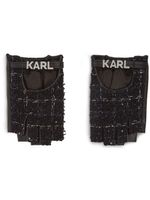 Karl Lagerfeld mitaines à motif K/Essential - Noir