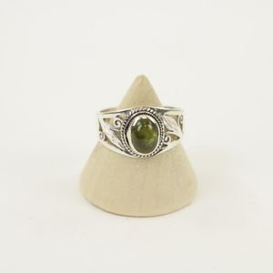 Zilveren Ring met Peridoot Maat 18,5  (Sterling Zilver 925)