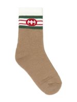 Gucci Kids chaussettes rayées à logo GG - Tons neutres