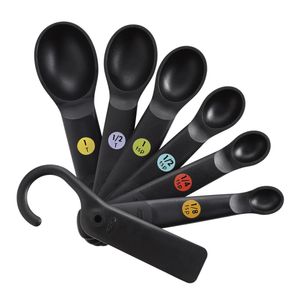 OXO GOOD GRIPS - Keukenhulpen - Maatlepels Set/6 Zwart