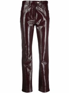 Courrèges pantalon slim en cuir artificiel - Rouge