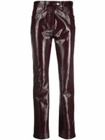 Courrèges pantalon slim en cuir artificiel - Rouge - thumbnail