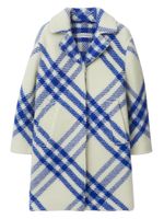 Burberry Kids manteau en laine à carreaux - Blanc