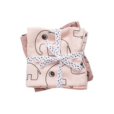 Done by Deer Contour Swaddle hydrofiel 120x120 cm (2 stuks) roze Done by Deer Contour Swaddle hydrofiel 120x120 cm (2 stuks) roze