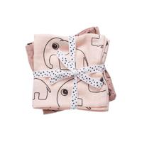 Done by Deer Contour Swaddle hydrofiel 120x120 cm (2 stuks) roze