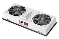 DIGITUS Dakventilatoreenheid voor buiten, wandbehuizing, IP54 beschermd, 2 x ventilator, thermostaat, grijs