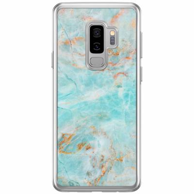 Samsung Galaxy S9 Plus siliconen hoesje - Turquoise marmer Samsung Galaxy S9 Plus siliconen hoesje - Turquoise marmer