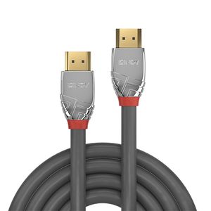 LINDY 37876 HDMI-kabel HDMI Aansluitkabel HDMI-A-stekker, HDMI-A-stekker 10.00 m Grijs 4K UHD