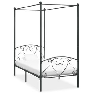 Hemelbedframe metaal grijs 120x200 cm