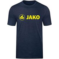 JAKO - Promotie Voor T-Shirts, Uniseks-Kind, Marine Gemêleerd/Neongeel, 128