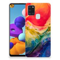 Hoesje maken Samsung Galaxy A21s Watercolor Dark