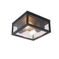 QAZQA Industriële plafondlamp zwart IP44 2-lichts - Charlois - thumbnail