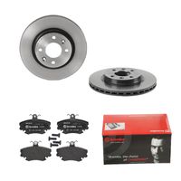 Remmenset, remschijf BREMBO, Remschijftype: Binnen geventileerd, Inbouwplaats: Vooras, u.a. für Renault, Dacia