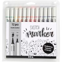 Creativ Company Schets Markers Kleur, 12st. - thumbnail