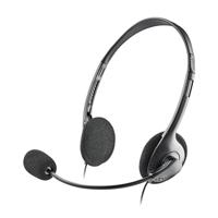 NGS MS103 MAX Bedrade hoofdtelefoon, bekabelde computerhoofdtelefoon, hoofdtelefoon met microfoon, instelbare headset en microfoon, volumeregeling, jack-aansluiting 3,5 mm, kabellengte 1,5 m